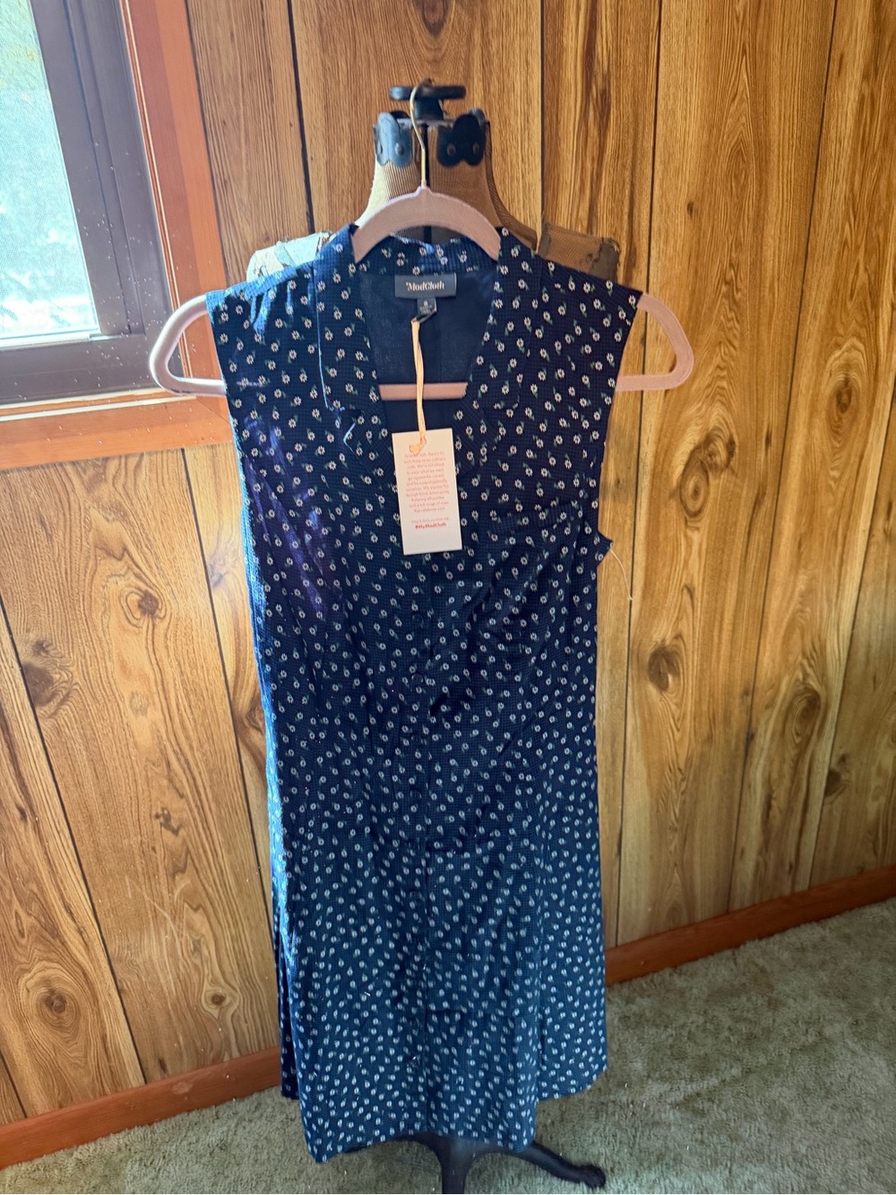 Modcloth Navy Sleeveless Printed  Daisy Midi Dress